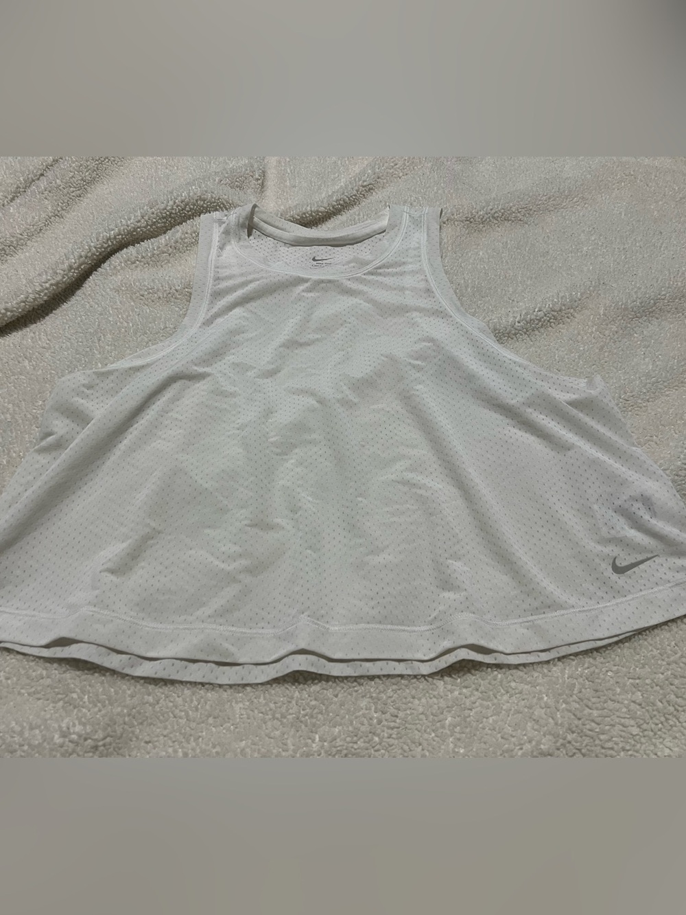 Nike White Perforated Dri-FIT Athletic Tank